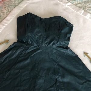 Pleather Strapless Dress